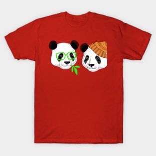 Hand Drawn Funny Panda Head T-Shirt